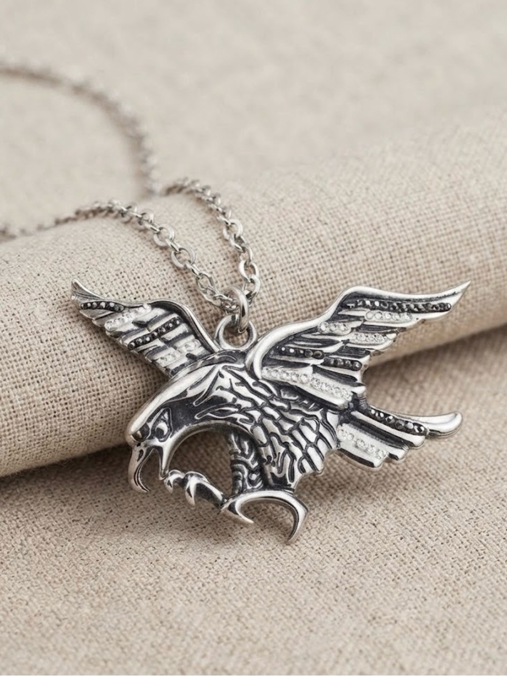 Stainless  Steel Eagle Pendant Necklace.